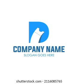 Letter D ticket or coupon logo design