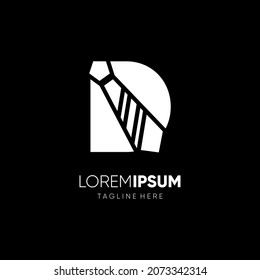 Letra D Tie Elegant Logo Diseño Vector Icono Gráfico Emblema Ilustración Plantilla de fondo