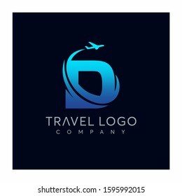 Letter D Tour And Travel Logo Design Vector