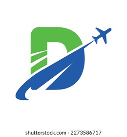 Letter D tour and travel logo design vector