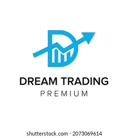 letter D trading logo icon vector template