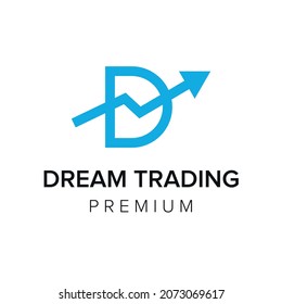 letter D trading logo icon vector template