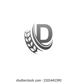 Letter D with trailing wheel icon design template illustration vector