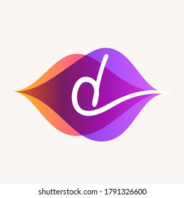 Letra D con concepto de logotipo de ondas de sonido de transparencia. Icono vector perfecto para usar en cualquier etiqueta electrónica de audio, afiches de música, identidad dj, etc.