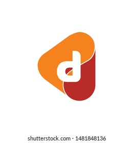 letter d triangle coffee water design logo vector