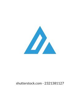 Letter D triangle geometric symbol simple logo vector