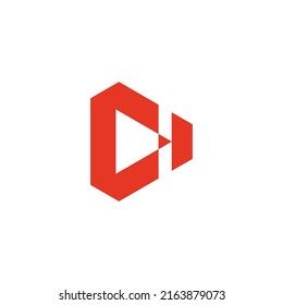 letter d triangle pencil shape geometric simple logo vector