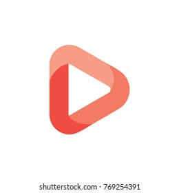 letter d. triangle play symbol vector