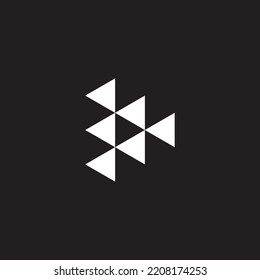 Letter D triangles geometric symbol simple logo vector