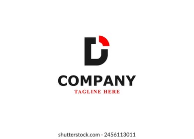 letter d truncated modern minimal logo