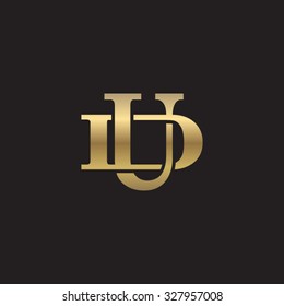 letter D and U monogram golden logo