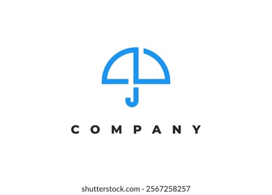 letter a d and umbrella modern logo