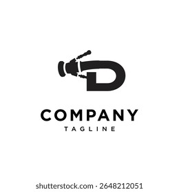 Letter D Underwing Nozzle Logo Icon Vector