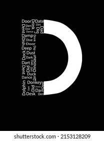 Letter D | unisex t-shirt design, this design for print-on-demand t-shirt printing businesses and to upload online stores as well. It's 100% royalty free.100% editable Eps 10 format. 