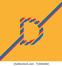 letter D uppercase vector from lines