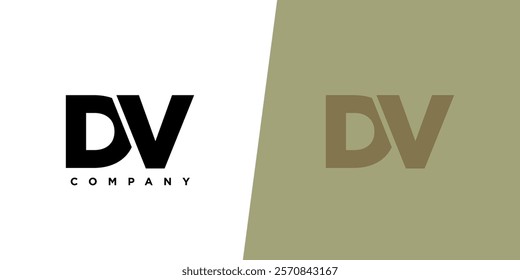 Letter D and V, DV logo design template. Minimal monogram initial based logotype.