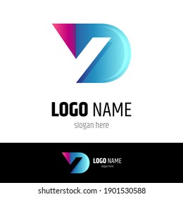 Letter D and letter V logo concept. DV monogram logo design
