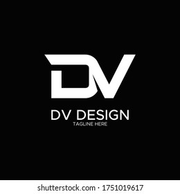 Letter D and V logo design unique