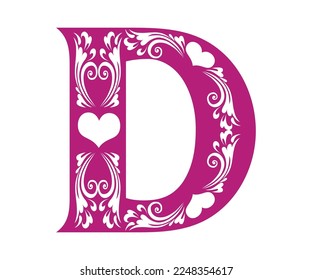 Letter D, Valentine Alphabet Monogram
Sublimation vector design file, for mug, t-shirt, vase, pillow case. etc