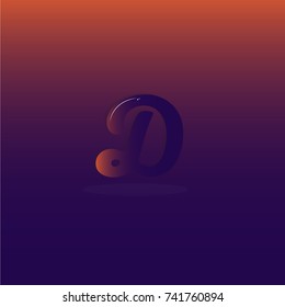 Letter D vector design . Font style,
