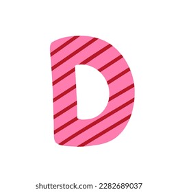 The letter D. Vector Illustration for printing, backgrounds, covers and packaging. Image can be used for greeting cards, posters, stickers and textile. Isolated on white background.