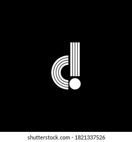Letter D vector line dot logo design template. Unique modern minimalist white logotype symbol