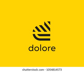 Letter d vector line logo design. Creative minimalism logotype icon symbol.