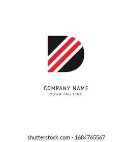 Diseño del logotipo de la línea vectorial carta D. Símbolo de icono del logotipo del minimalismo creativo.