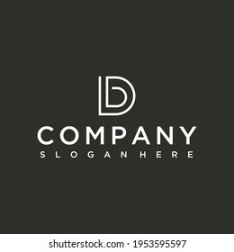 letter D vector line logo design