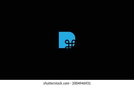 Letter D vector line logo design. Creative minimalism logotype road phoenix volcano desert palm tree ship heart icon symbol.
