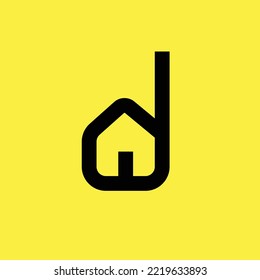 Letter D vector logo resembled a house. Logo for real estate, housing, property, construction, live style service, sanitation, and home service.