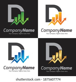 Letter D vector logo template, Colorful Letter D logo, Financial Company Logo, Financial Institute Advisors Logo Design Template Vector Icon