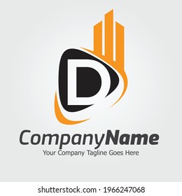 Letter D vector logo template, Colorful Letter D logo, Real Estate, Building and Construction Logo Design Template Vector Icon