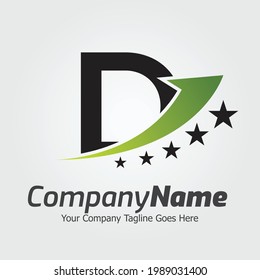 Vektor-Logo-Vorlage für Buchstaben D, Logo für Farbige Buchstaben D, Logo für Finanzunternehmen, Empfehlungen für Finanzinstitute Logo-Design-Vorlage Vektorsymbol