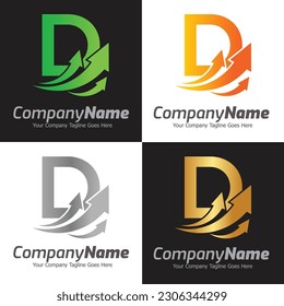 Letter D vector logo template, Colorful Letter D logo, Financial Company Logo, Financial Institute Advisors Logo Design Template Vector Icon