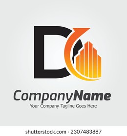 Plantilla para el logotipo del vector de la letra D, logotipo de la letra colorida D, logotipo de la empresa financiera, icono de la plantilla de diseño de los asesores del Instituto Financiero

