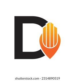 Letter D vector logo template, Colorful Letter D logo, Real Estate, Building and Construction Logo Design Template Vector Icon
