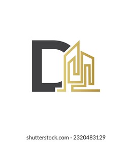 Letter D vector logo template, Colorful Letter D logo, Real Estate, Building and Construction Logo Design Template Vector Icon