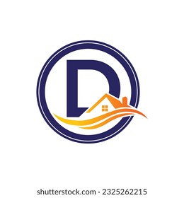 Letter D vector logo template, Colorful Letter D logo, Real Estate, Building and Construction Logo Design Template Vector Icon