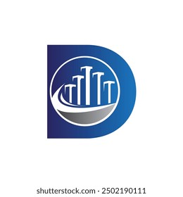 Letter D vector logo template, Colorful Letter D logo, Real Estate, Building and Construction Logo Design Template Vector Icon