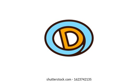 Letter D vector logo.Simple monogram logo letters D 