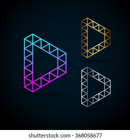 Letter D Vector Origami Logo with sample text for your company