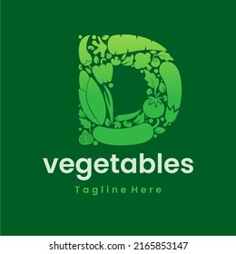 Letter D Vegetables Logo Vector