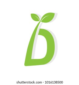 Letter D for vegetarian logotype