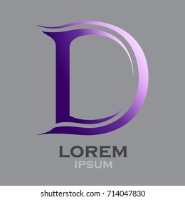 Letter D, violet  letters