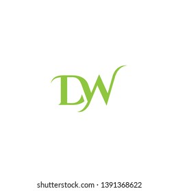 letter D W icon logo design concept