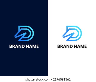 letra d y marca w plantilla moderna de diseño de logotipo