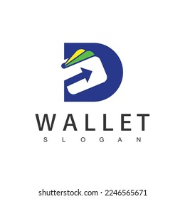 Letter D Wallet logo design template, Payment icon