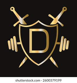 Letter D Warrior Logo Design Concept For Security, Safety and Defense Symbol