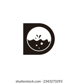 Letra D agua, símbolo geométrico círculo simple vector logo